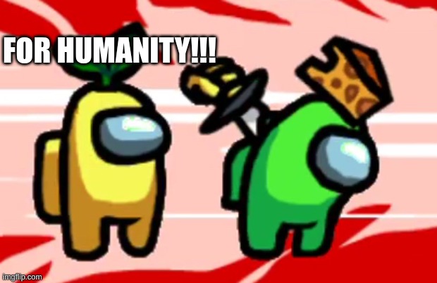 FOR HUMANITY!!! | image tagged in among us stab | made w/ Imgflip meme maker