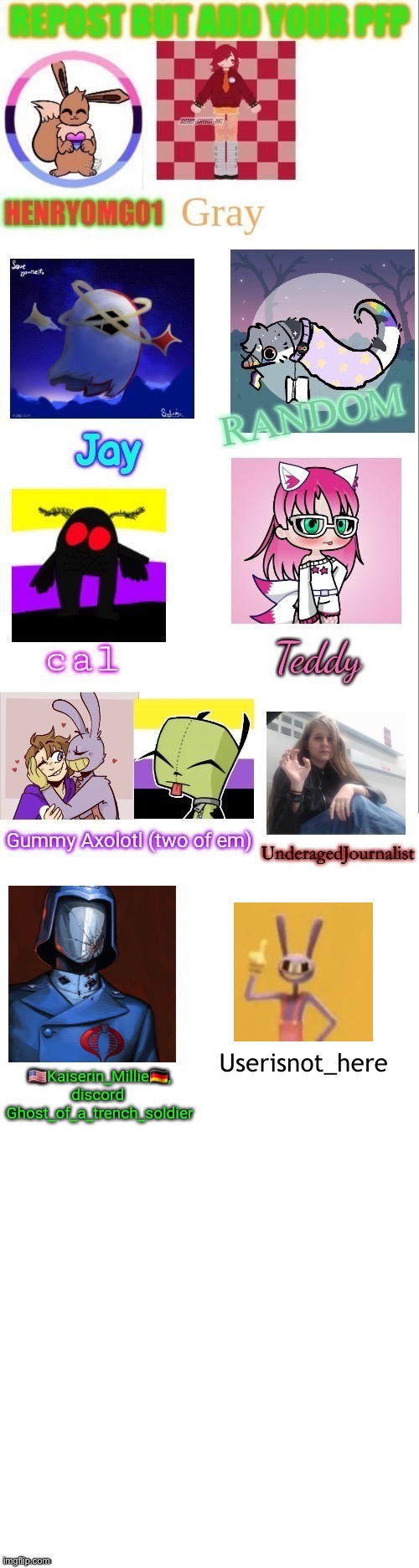 I luv the gacha one and the one with gummy and jax <333 | Userisnot_here | image tagged in tag | made w/ Imgflip meme maker