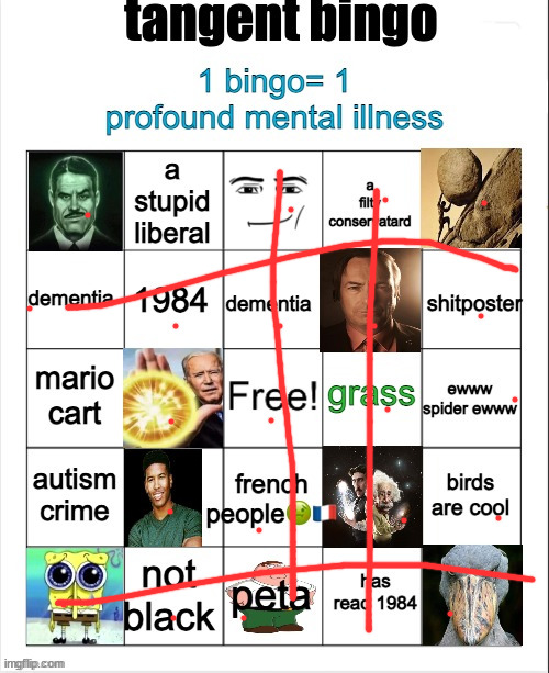tangent bingo | image tagged in tangent bingo | made w/ Imgflip meme maker