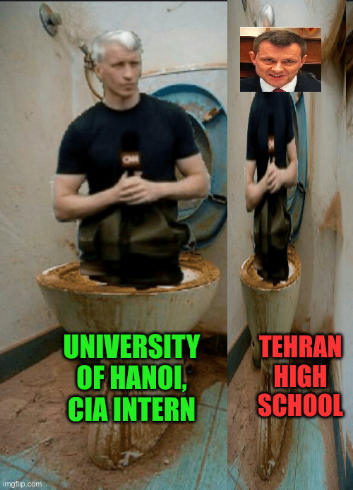 Swamp Rats | TEHRAN HIGH SCHOOL; UNIVERSITY OF HANOI,
CIA INTERN | image tagged in cnn anderson cooper,funny memes,memes | made w/ Imgflip meme maker