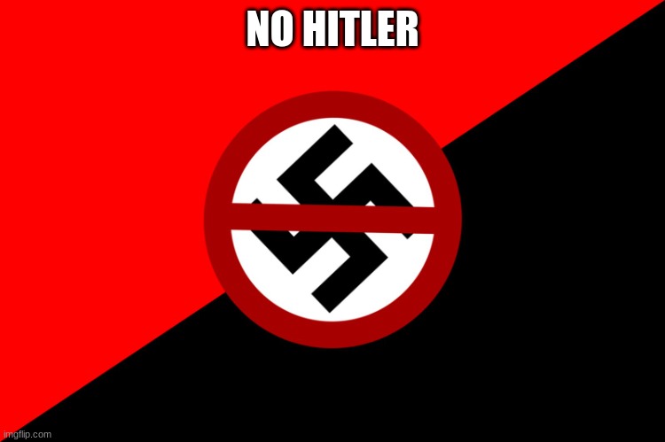 Anti nazi flag | NO HITLER | image tagged in anti nazi flag | made w/ Imgflip meme maker
