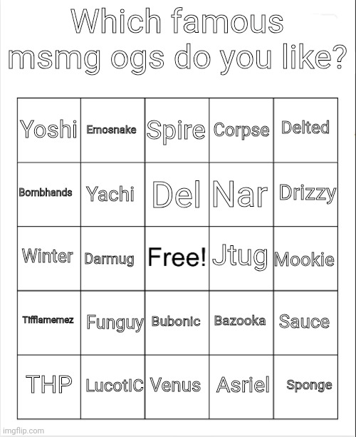 High Quality Which famous msmg ogs do you like Blank Meme Template