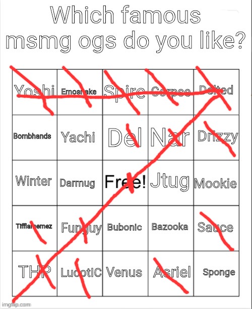 damn, two bingos | image tagged in which famous msmg ogs do you like | made w/ Imgflip meme maker