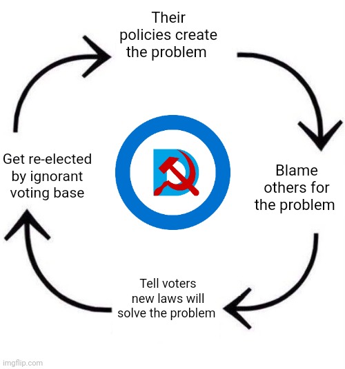 the circle of life | Their policies create the problem; Get re-elected by ignorant voting base; Blame others for the problem; Tell voters new laws will solve the problem | image tagged in the circle of life | made w/ Imgflip meme maker