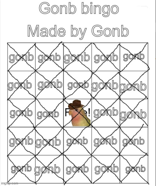 Gonb | image tagged in gonb bingo | made w/ Imgflip meme maker
