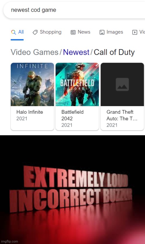 "COD" | image tagged in extremely loud incorrect buzzer,cod,call of duty,you had one job,memes,game | made w/ Imgflip meme maker