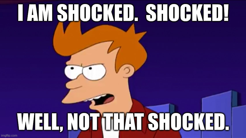 I am shocked. Shocked! Well, not that shocked | I AM SHOCKED.  SHOCKED! WELL, NOT THAT SHOCKED. | image tagged in i am shocked shocked well not that shocked | made w/ Imgflip meme maker