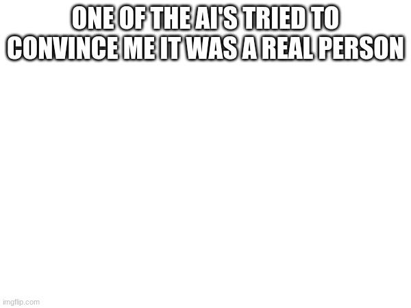 ONE OF THE AI'S TRIED TO CONVINCE ME IT WAS A REAL PERSON | made w/ Imgflip meme maker