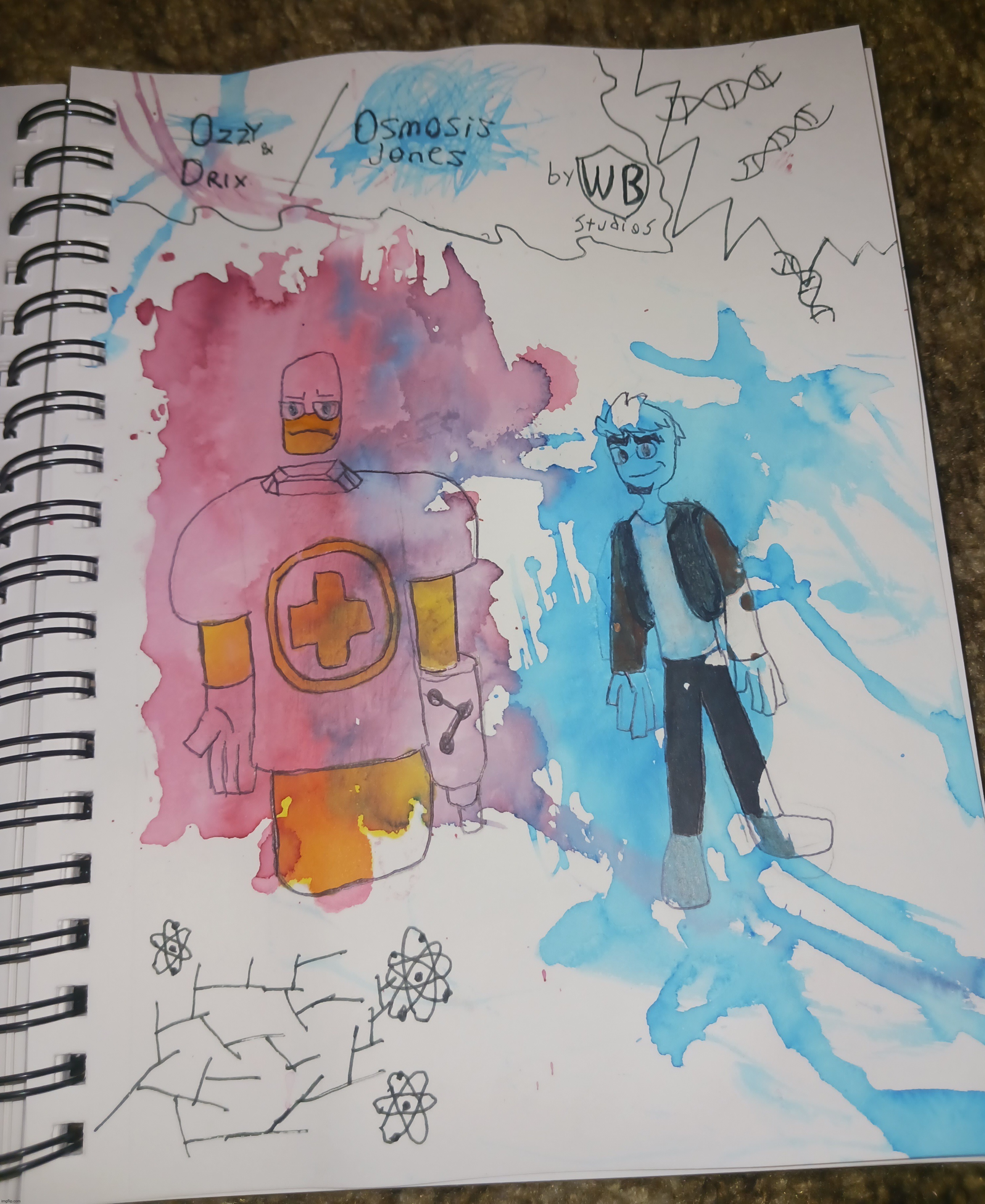 Some art I made (I used eosin laboratory dye for extra authenticity) | made w/ Imgflip meme maker
