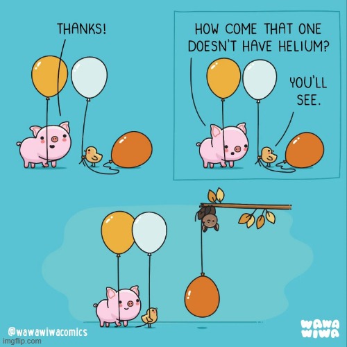 image tagged in pig,chick,bat,balloons,upside-down | made w/ Imgflip meme maker