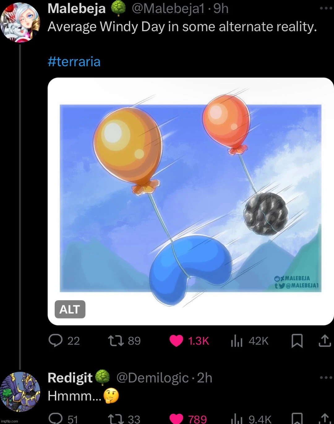 Terraria just casually introducing the most gravity defying thing ever in their game | made w/ Imgflip meme maker