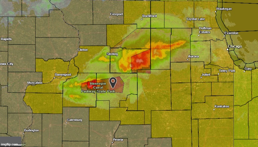 tornado warning size increased to include Bureau County, still a tornado on the ground | made w/ Imgflip meme maker