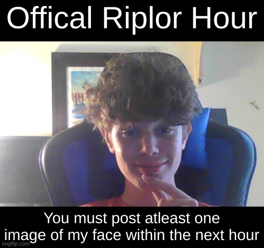 Offical Riplor Hour; You must post atleast one image of my face within the next hour | made w/ Imgflip meme maker