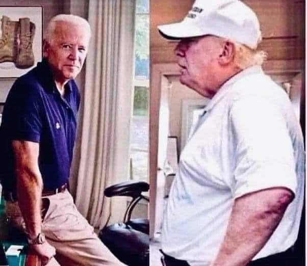 High Quality Biden trim in shape, Trump obese, fat, cholesterol poor health Blank Meme Template