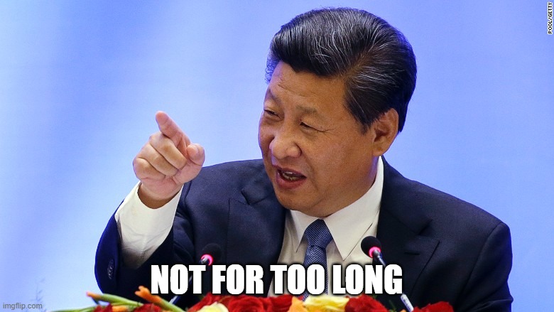 China President in Seattle | NOT FOR TOO LONG | image tagged in china president in seattle | made w/ Imgflip meme maker