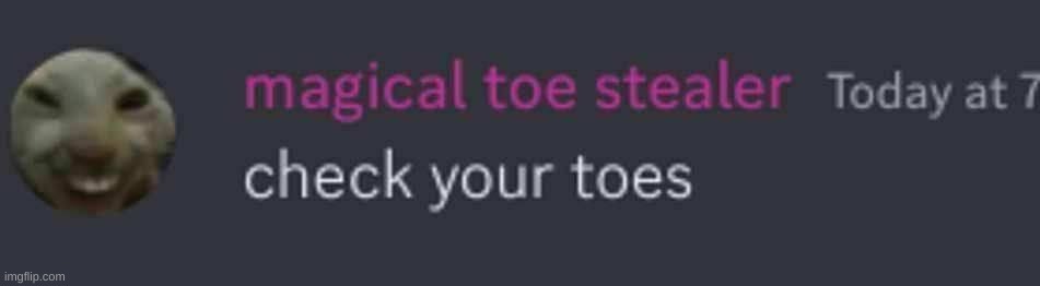 magical toe stealer | image tagged in dive | made w/ Imgflip meme maker