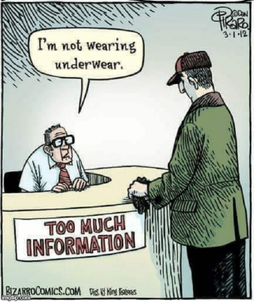 Poor Guy was Seeking the Meaning of Life | image tagged in vince vance,bizarro,too much information,information,cartoons,tmi | made w/ Imgflip meme maker