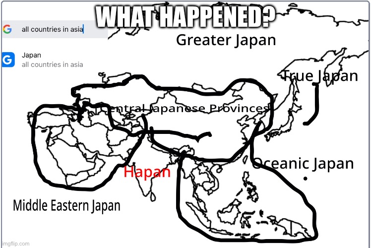The Continent of Japan | WHAT HAPPENED? | made w/ Imgflip meme maker
