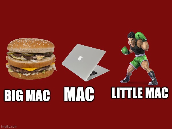 WTH | BIG MAC; LITTLE MAC; MAC | image tagged in big mac,mac,little mac,memes,funny,a random meme | made w/ Imgflip meme maker