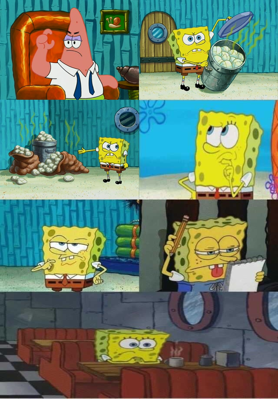 High Quality Soongebob out of examples Blank Meme Template