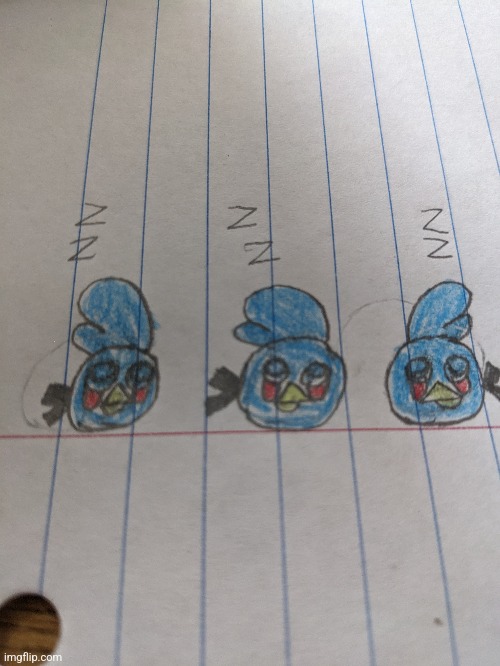 Here, have the blues with color | image tagged in angry birds | made w/ Imgflip meme maker