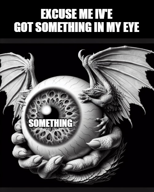EXCUSE ME IV'E GOT SOMETHING IN MY EYE; SOMETHING | made w/ Imgflip meme maker