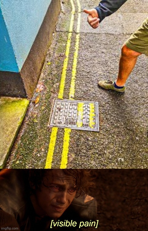 Lines | image tagged in visible pain,sewer,paint,pavement,you had one job,memes | made w/ Imgflip meme maker