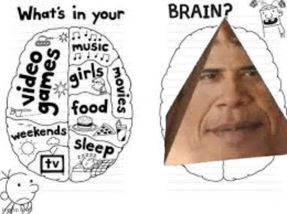 Obama | image tagged in whats in your brain,memes,funny,obama | made w/ Imgflip meme maker