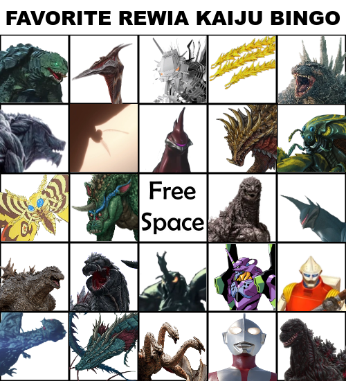 High Quality Favorite Reiwa Kaiju Bingo Blank Meme Template