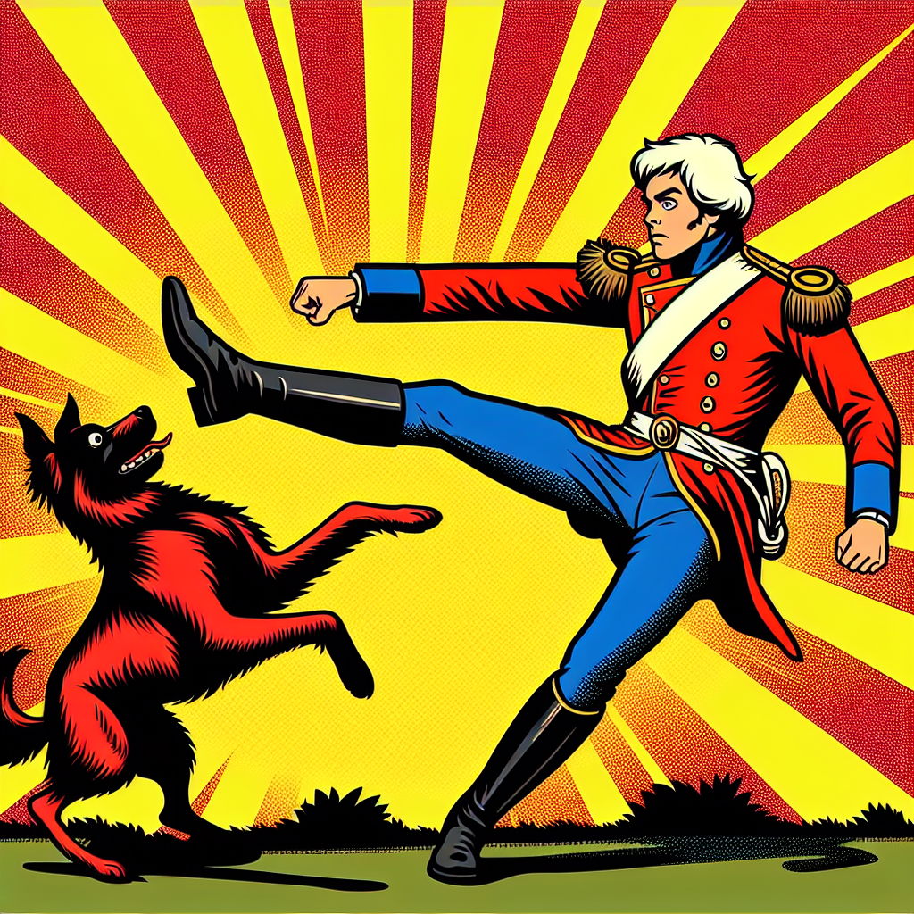 redcoat soldier kicks dog Blank Meme Template