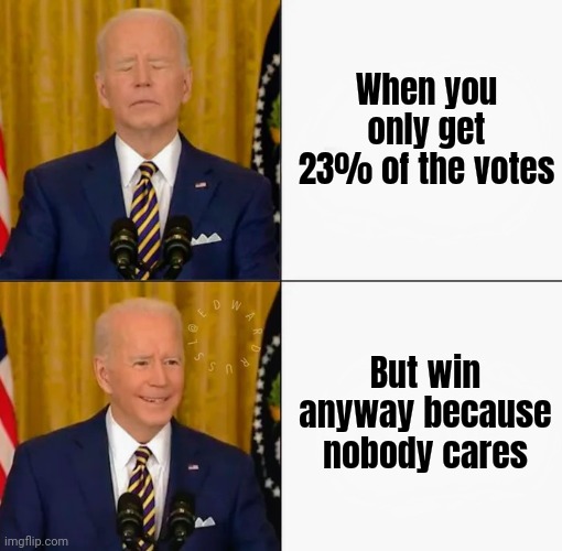 Undecided wins Michigan ! | When you only get 23% of the votes; But win anyway because nobody cares | image tagged in brandon and joe bling,primary,democrats,special kind of stupid,let's go brandon,well yes but actually no | made w/ Imgflip meme maker