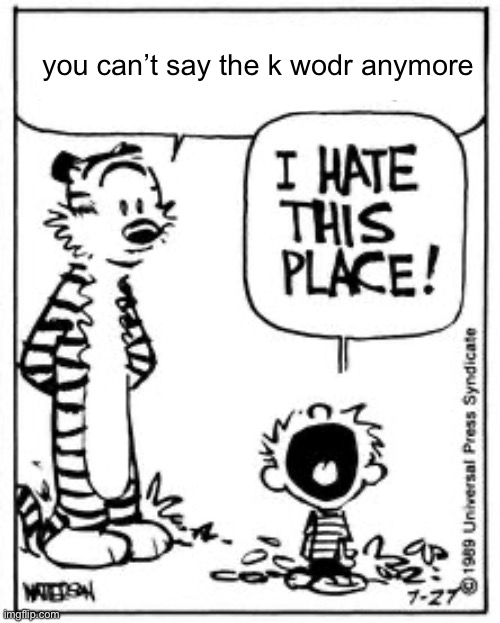 you can’t say the k wodr anymore | made w/ Imgflip meme maker