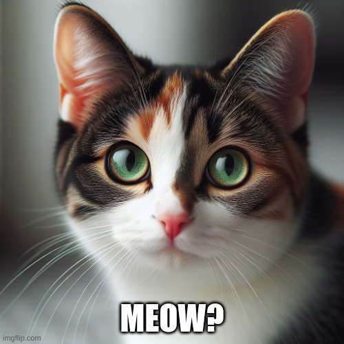 When Your Cat Wants Treats | MEOW? | image tagged in funny cats | made w/ Imgflip meme maker