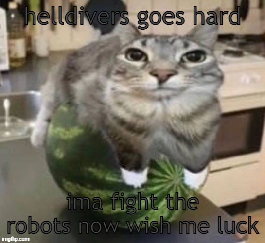 funny car | helldivers goes hard; ima fight the robots now wish me luck | image tagged in funny car | made w/ Imgflip meme maker