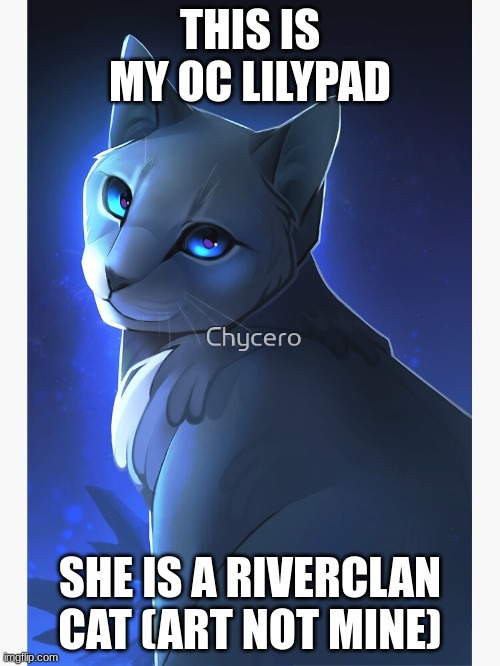 THIS IS MY OC LILYPAD; SHE IS A RIVERCLAN CAT (ART NOT MINE) | made w/ Imgflip meme maker