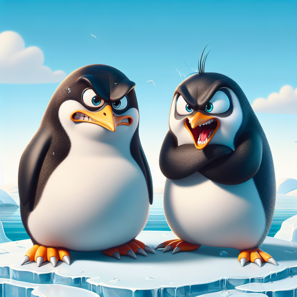 2 angry penguins Blank Meme Template
