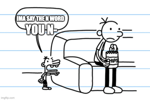 naughty manny | YOU N-; IMA SAY THE N WORD | image tagged in ploopy blank | made w/ Imgflip meme maker