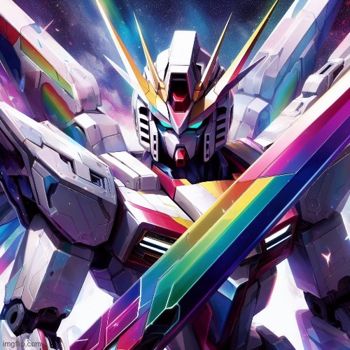 Rainbow Gundam | image tagged in rainbow gundam | made w/ Imgflip meme maker