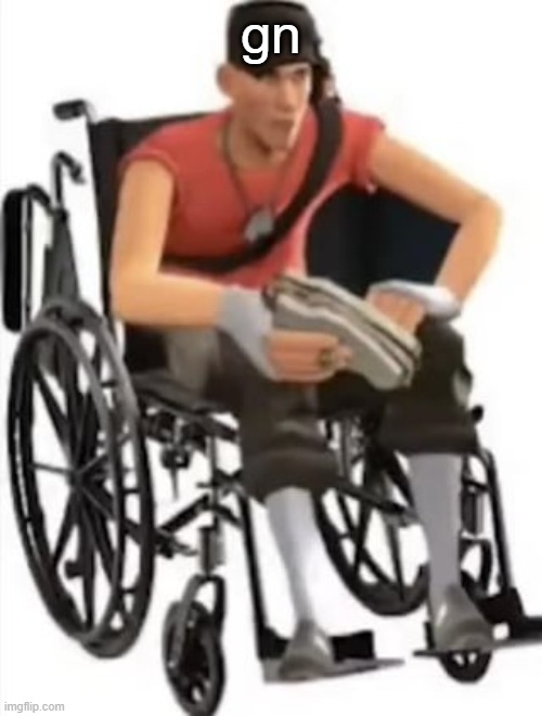 Scout but in a wheelchair | gn | image tagged in scout but in a wheelchair | made w/ Imgflip meme maker
