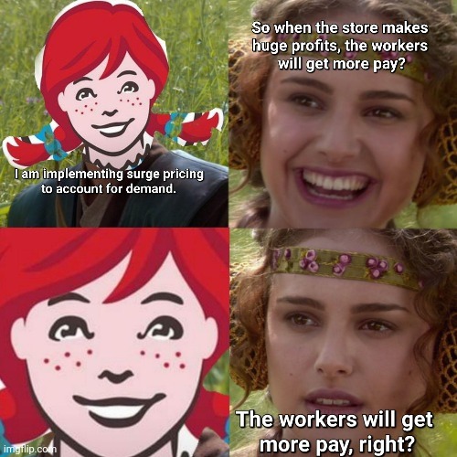 Wendy Feels the Power of the Dark Side | image tagged in wendy's,capitalism | made w/ Imgflip meme maker