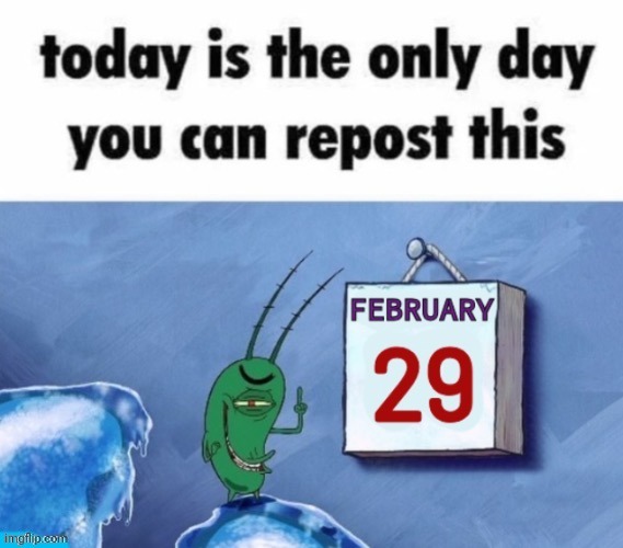 any leap year babies in the comments? | image tagged in february 29 spongebob | made w/ Imgflip meme maker