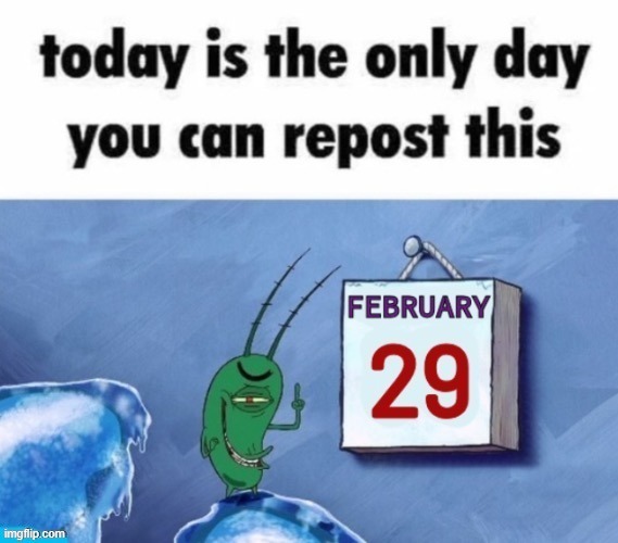happy leap year yall | image tagged in leap year | made w/ Imgflip meme maker