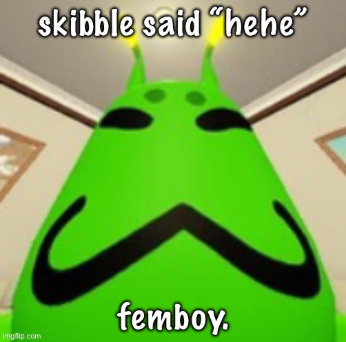 confirmed | skibble said “hehe”; femboy. | image tagged in gnarpy | made w/ Imgflip meme maker