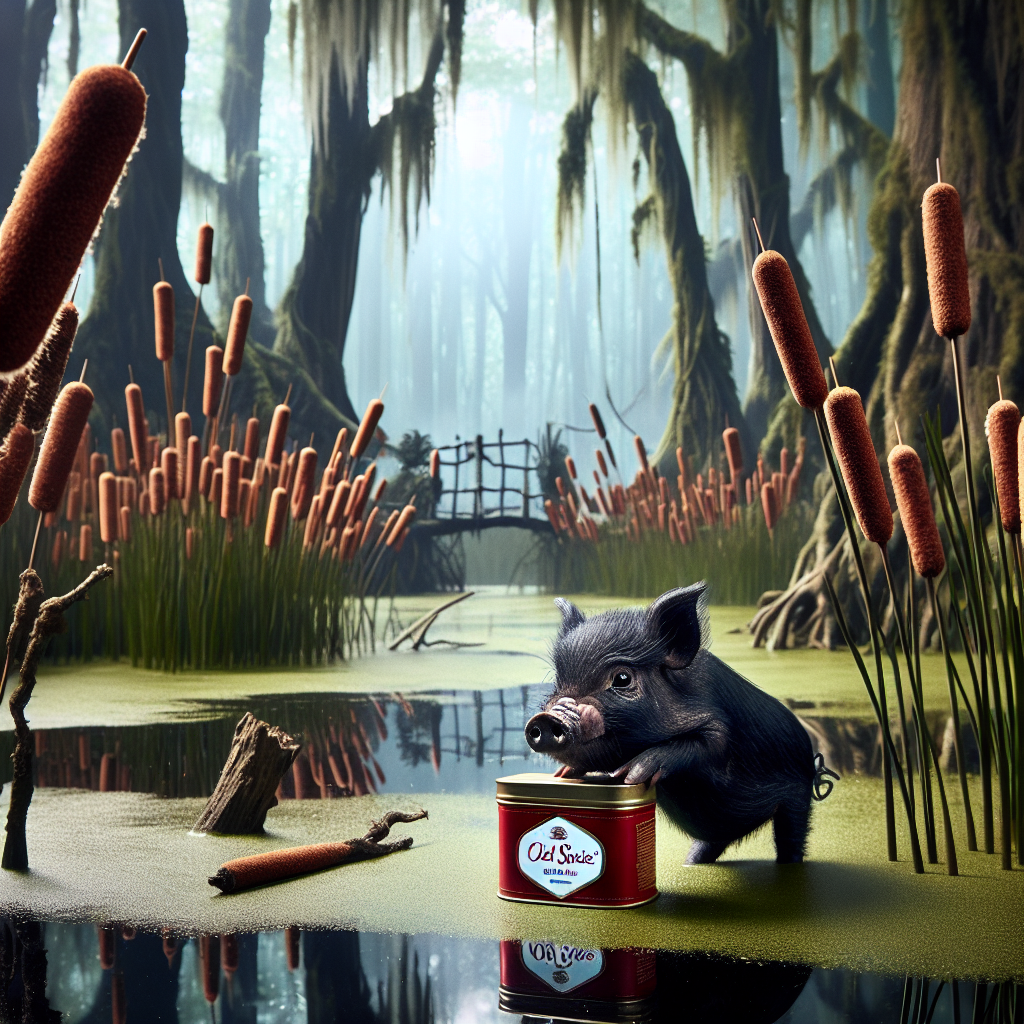 High Quality little black pig with old spice and in shrek's swamp Blank Meme Template