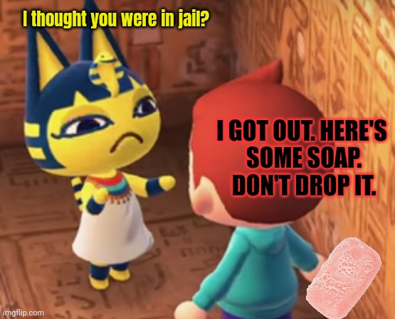 communist scum | I thought you were in jail? I GOT OUT. HERE'S
 SOME SOAP.
 DON'T DROP IT. | image tagged in communist scum | made w/ Imgflip meme maker