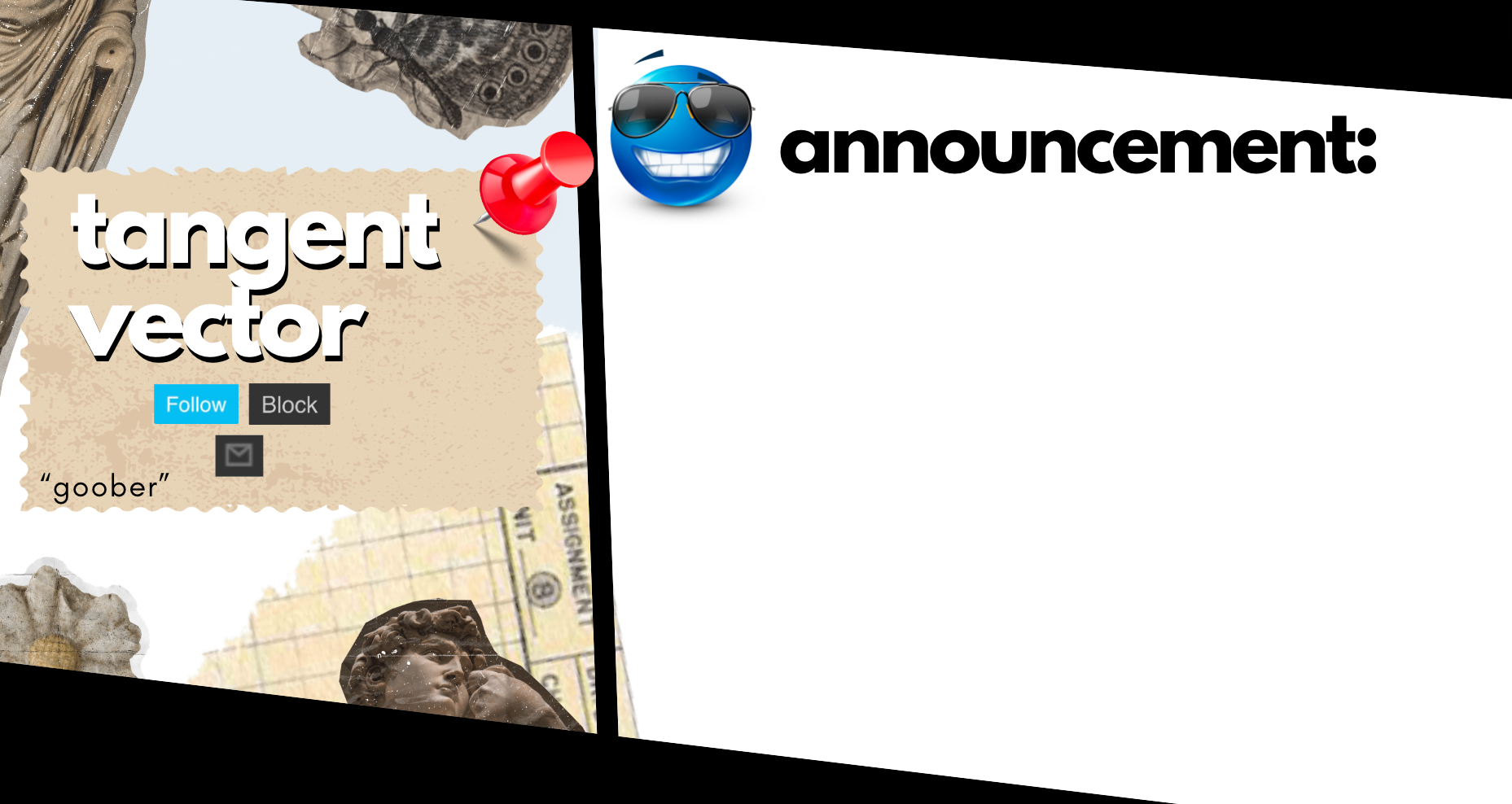 High Quality tangent announcemtn template Blank Meme Template