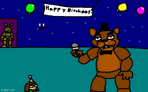 Idiot child’s eighth birthday | image tagged in drawing,five nights at freddys | made w/ Imgflip meme maker