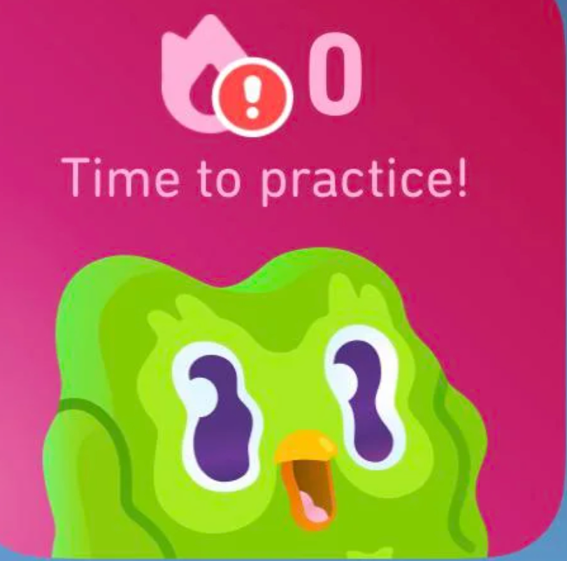 High Quality Duolingo TIME TO PRACTICE! Blank Meme Template