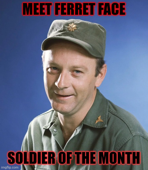 Ferret Face | MEET FERRET FACE; SOLDIER OF THE MONTH | image tagged in funny memes | made w/ Imgflip meme maker