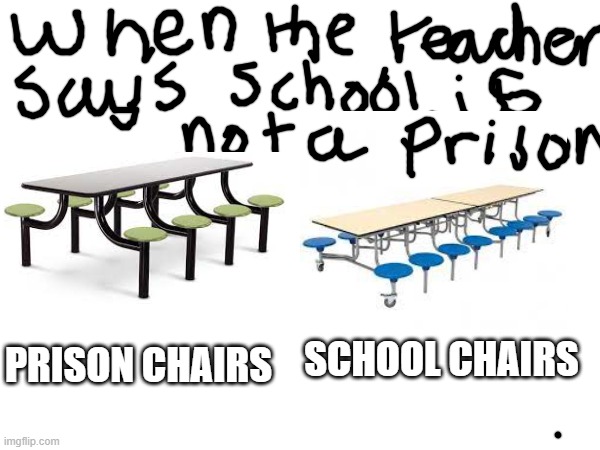 PRISON CHAIRS; SCHOOL CHAIRS | made w/ Imgflip meme maker